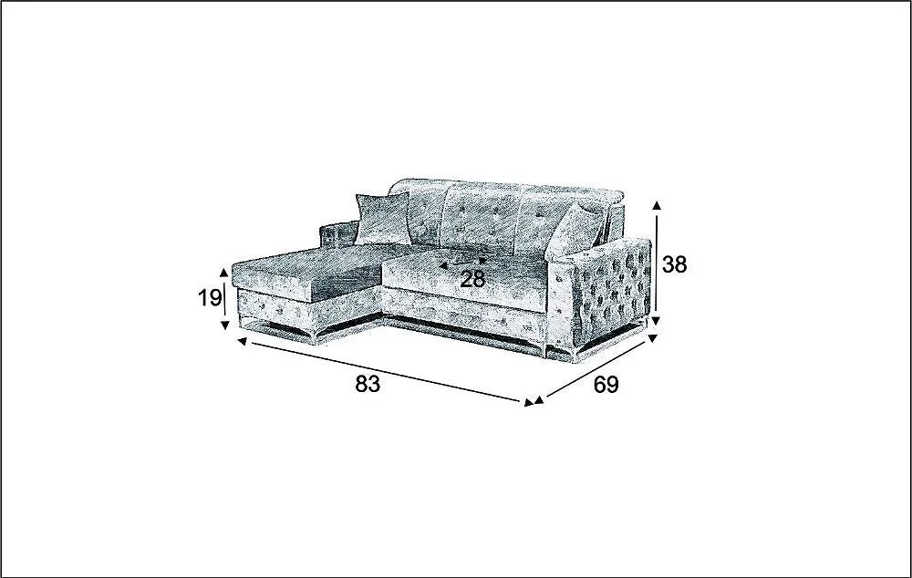 Bleaker Grey Corner Sofa Bed