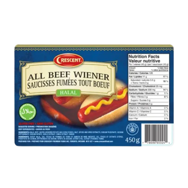 Crescent Beef Wiener 450g