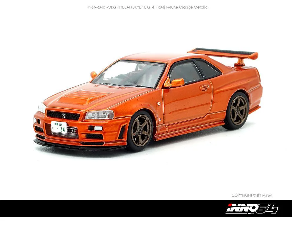 INNO64 | NISSAN SKYLINE GT-R R34 | ORANGE METALLIC