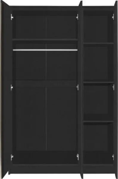 3 Door Wardrobe Black