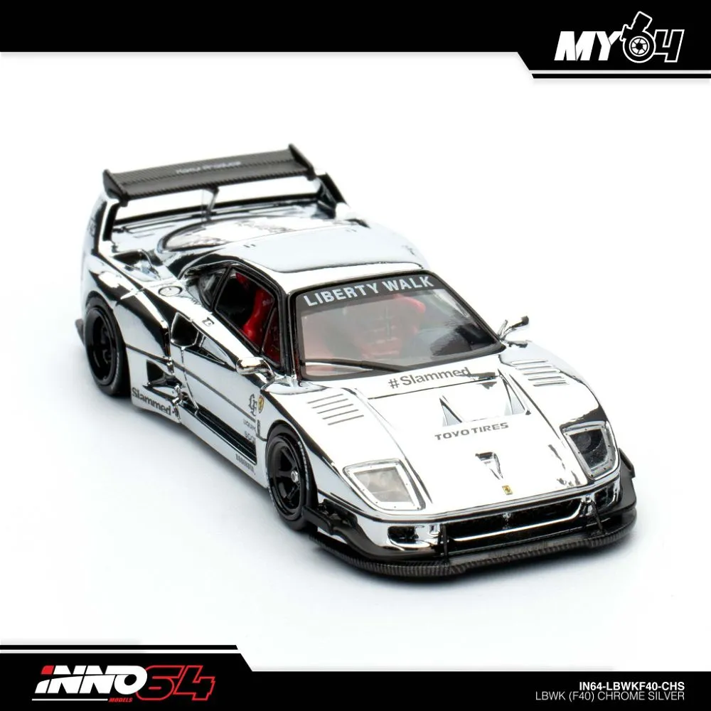 INNO64 | FERRARI F40 LBWK | CHROME SILVER | CHINA DIECAST EXPO 2024