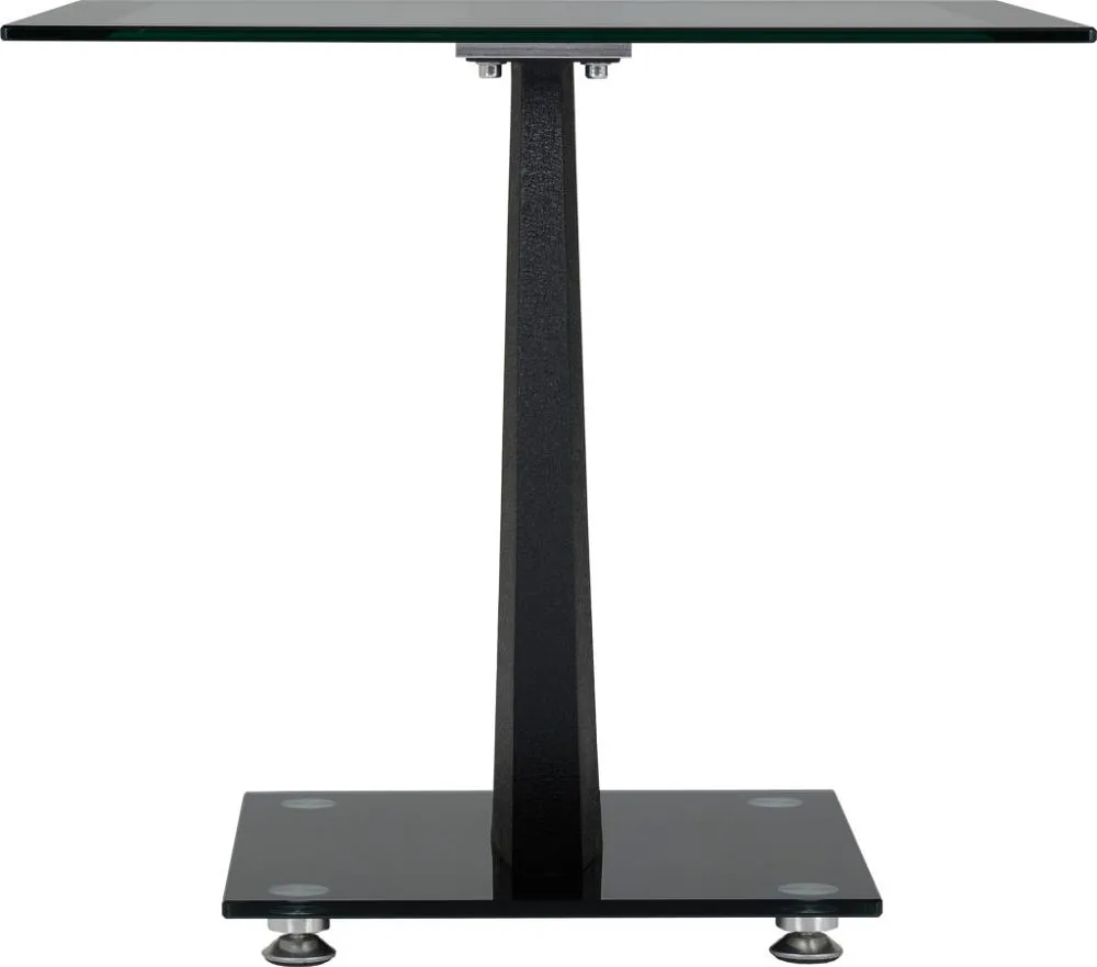 Lamp Table Clear Glass Black Border Black Glass