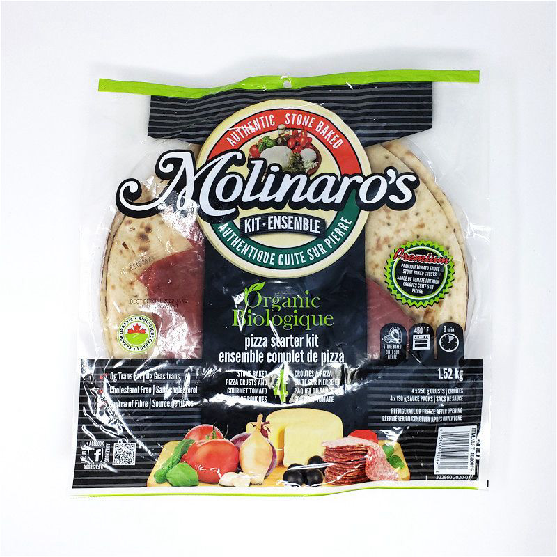 Molinaros Organic Large Pizza Starter Kit 4Pk 1.52Kg