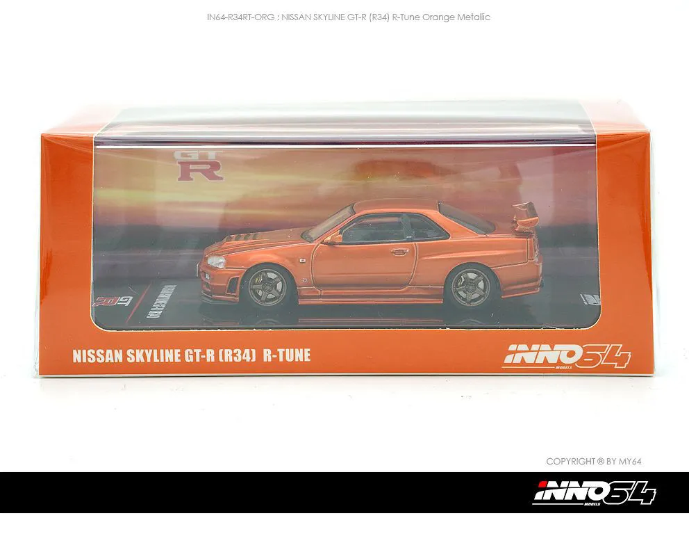 INNO64 | NISSAN SKYLINE GT-R R34 | ORANGE METALLIC