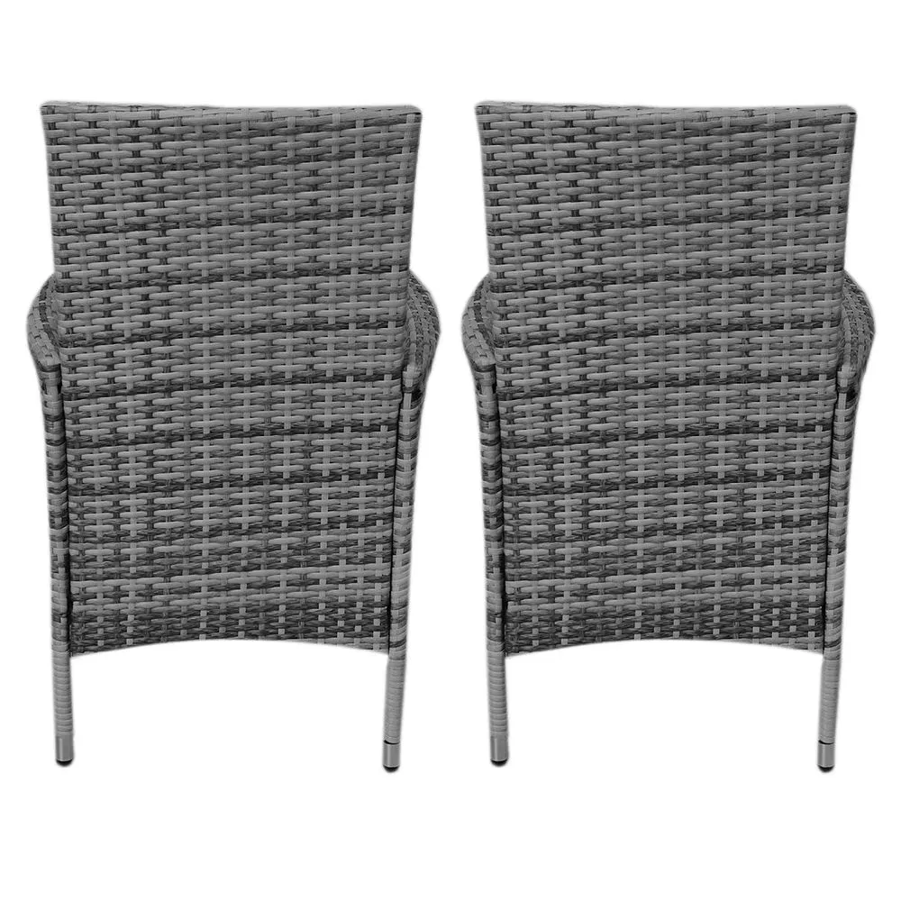 Rattan Bistro Set Grey