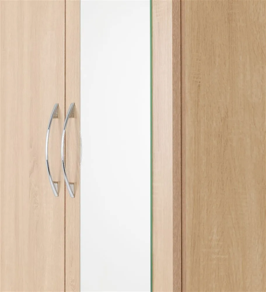 Eton 2 Door  Sonoma Oak Effect MDF 3D Effect Hinged Wardrobe