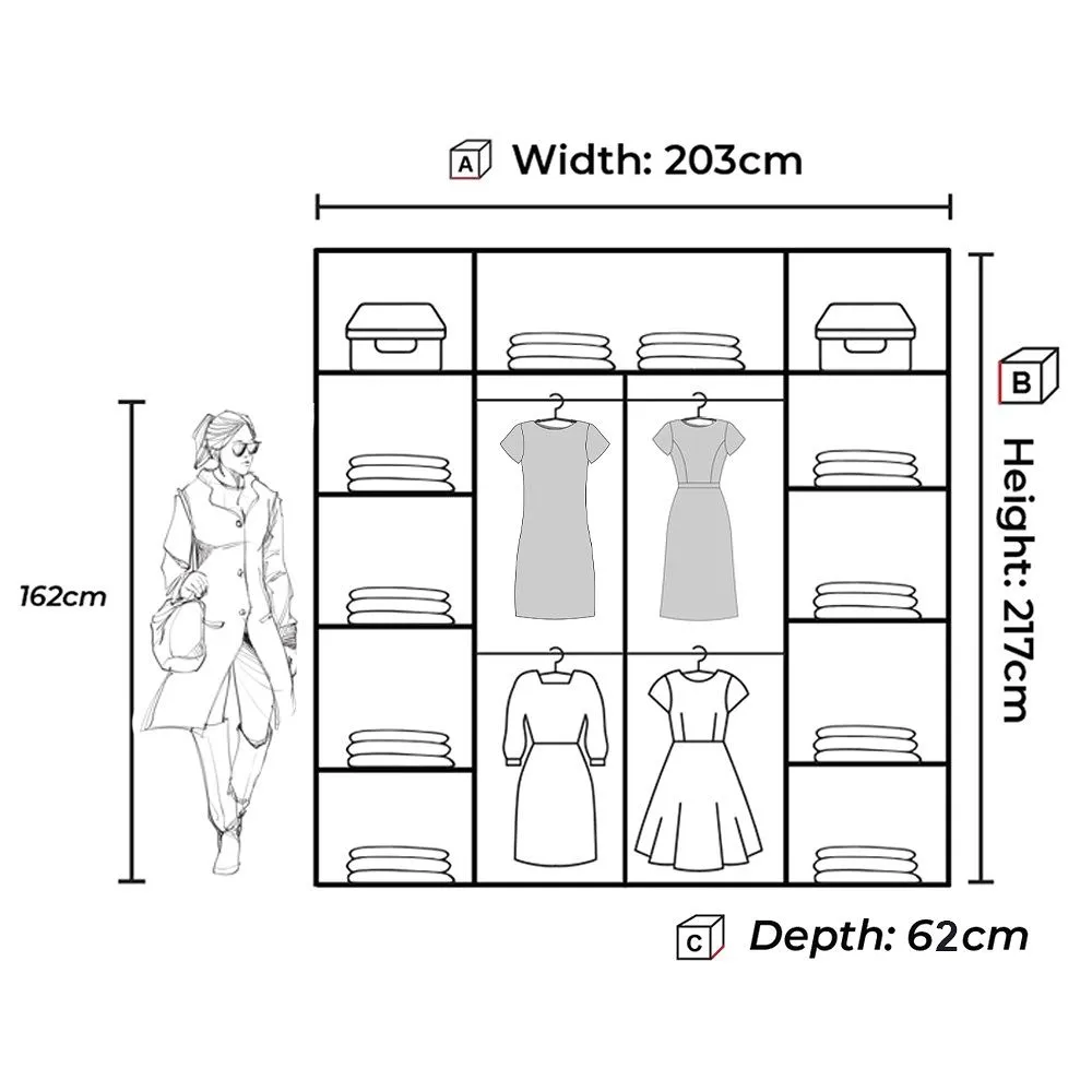 Wave II Sliding Wardrobe 250cm White