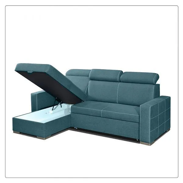 Cust Green L Shape Sofa Bed