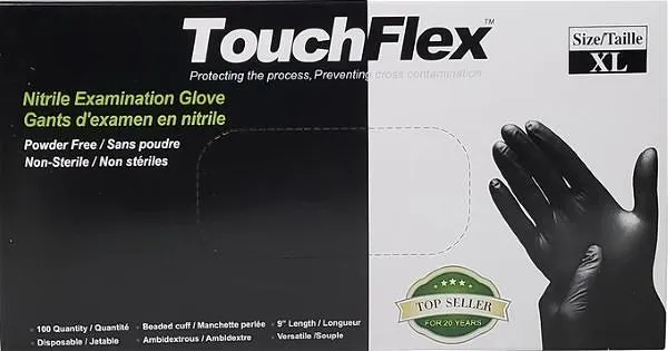 Nitrile Gloves Black - Ex Large - TouchFlex