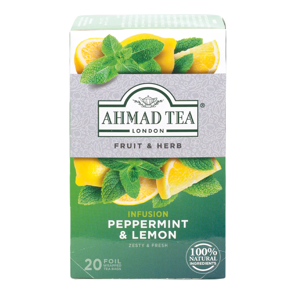 Ahmad Tea Fruit & Herb Infusion Peppermint & Lemon 20 Tea Bags