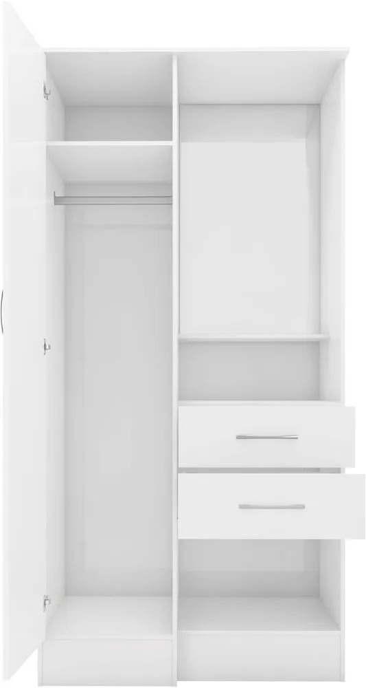 Scon 1 Door Wardrobe White Gloss