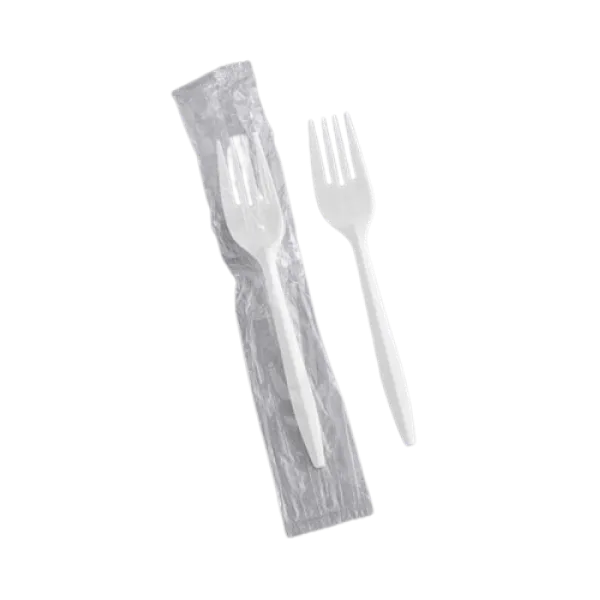 Fork Medium Ind. Wrapped - White