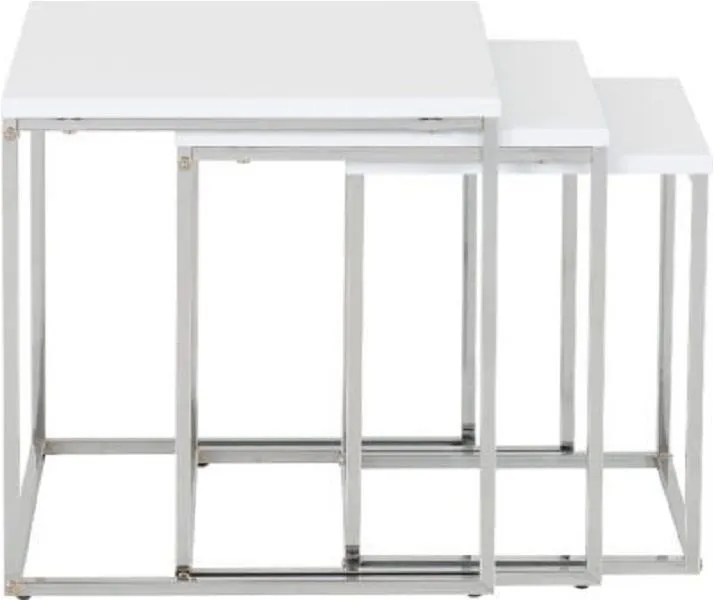 Nest Of Tables White Gloss Chrome