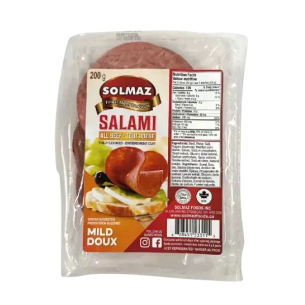 Beef Salami Mild Sliced Solmaz (200g x 10)