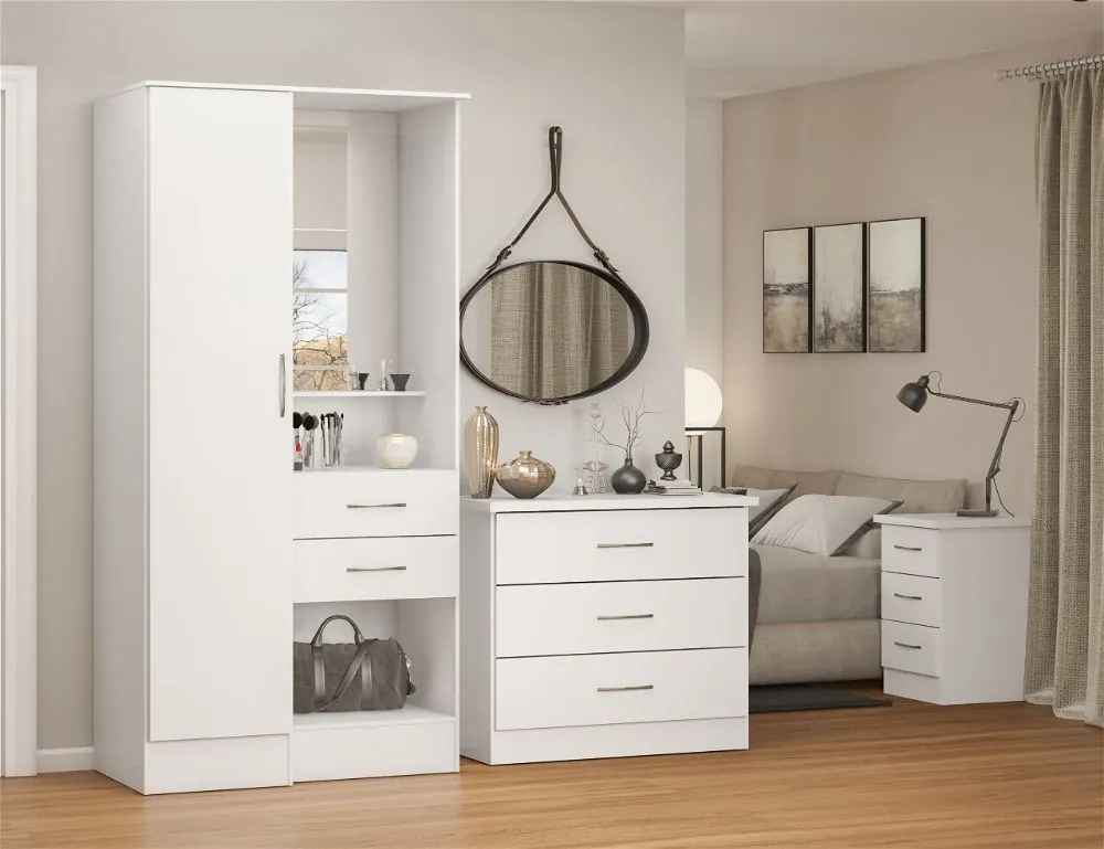 Scon 1 Door Wardrobe White Gloss