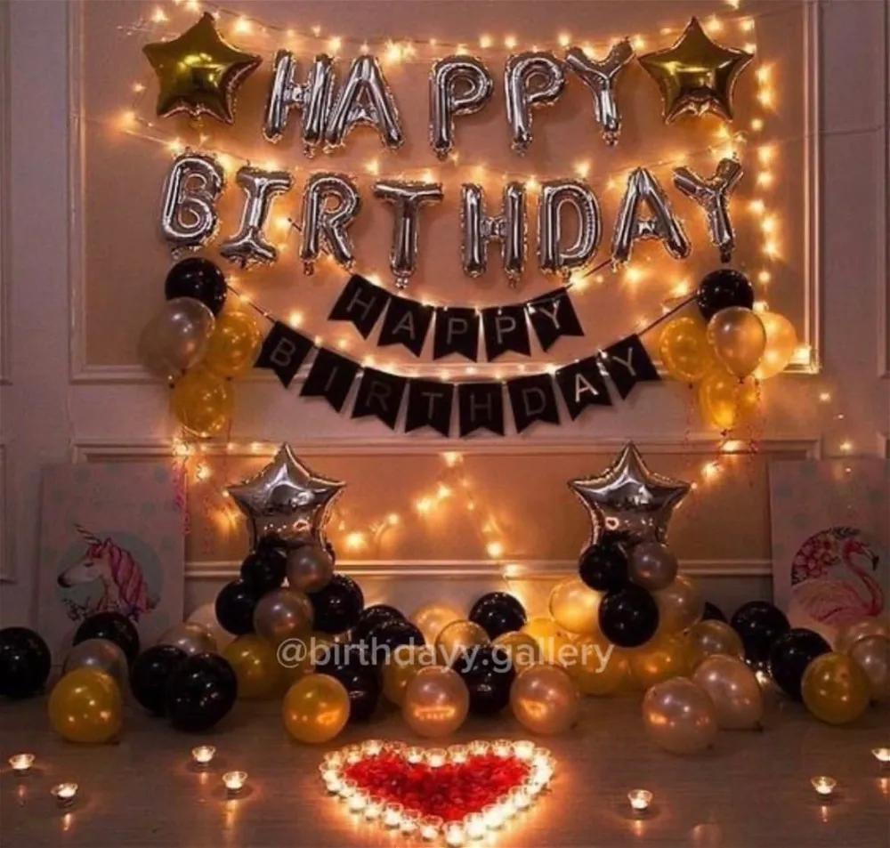 Silver , Black & Golden Birthday Package