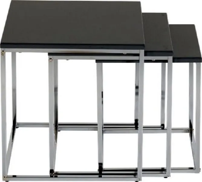 Nest Of Tables Black Gloss Chrome