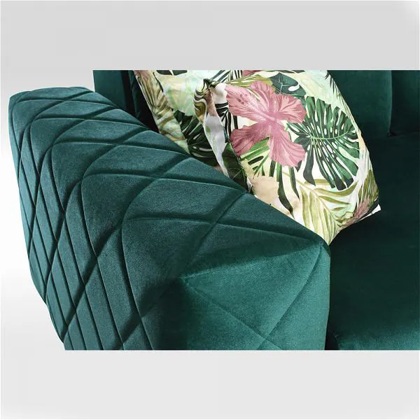 Isoka Green Corner Sofa Bed