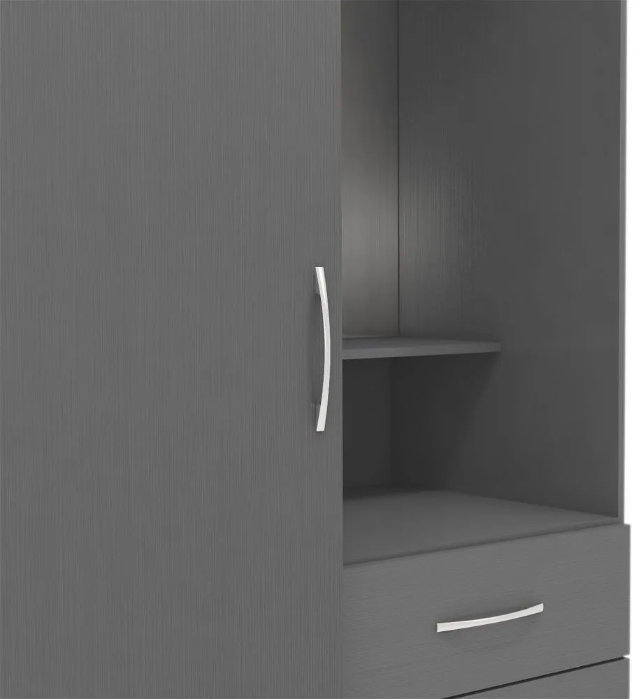 Scon 1 Door Wardrobe 3D Effect Grey