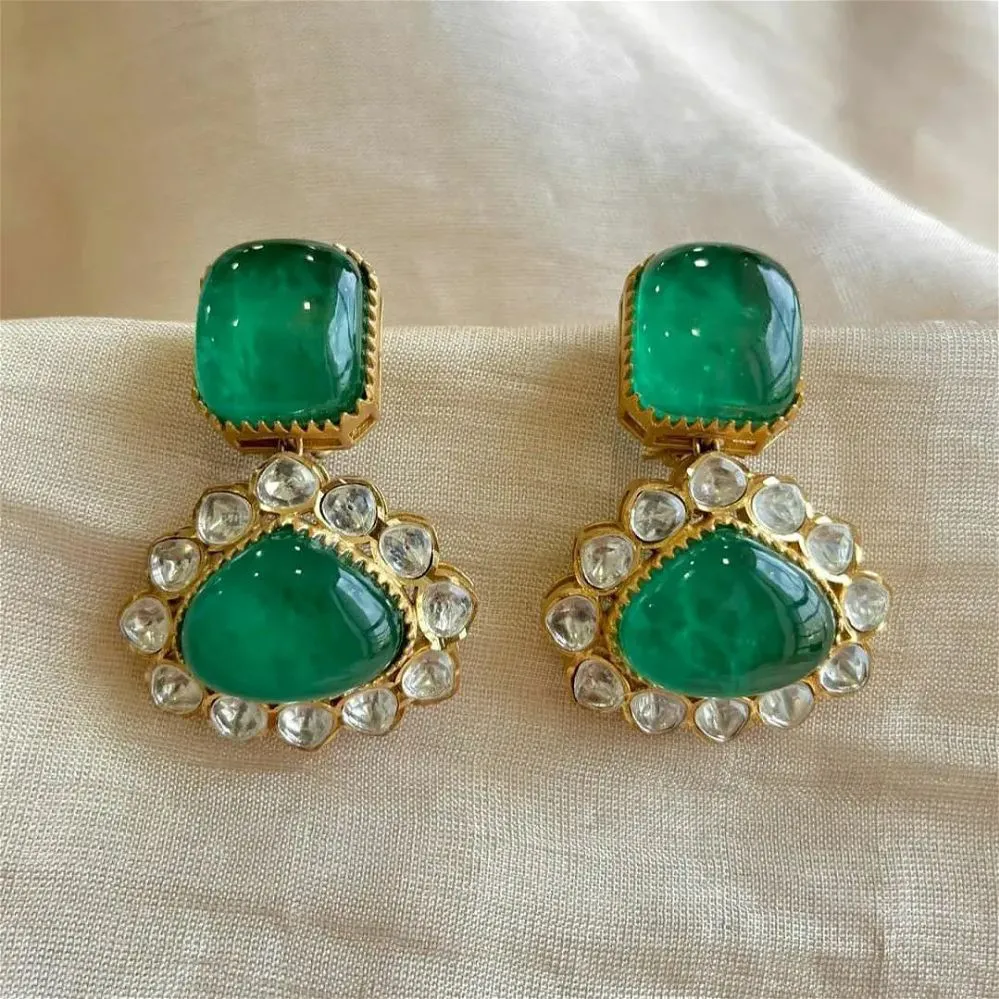 Adina Earrings Emerald Green