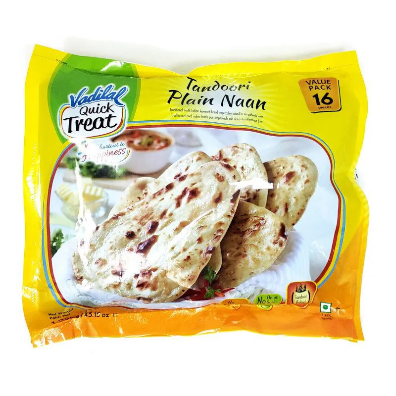 Vadilal Tandoori Plain Naan 16pk 1.28Kg