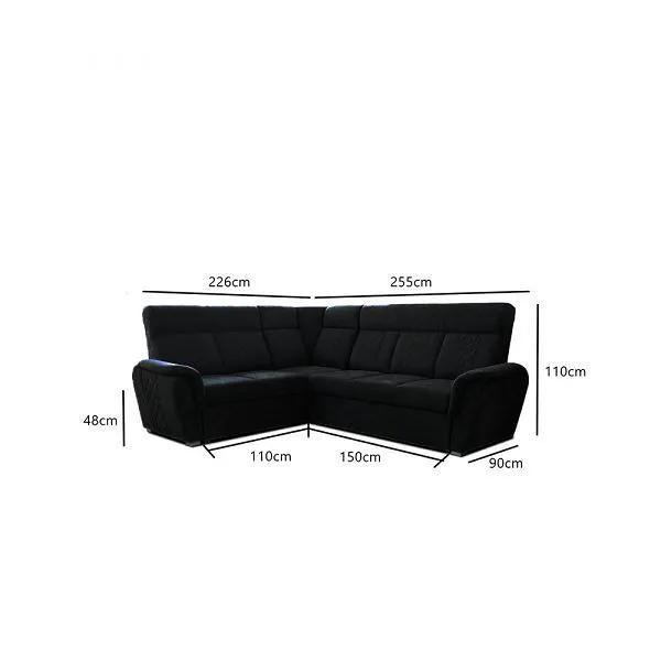 Kota Black Corner Sofa