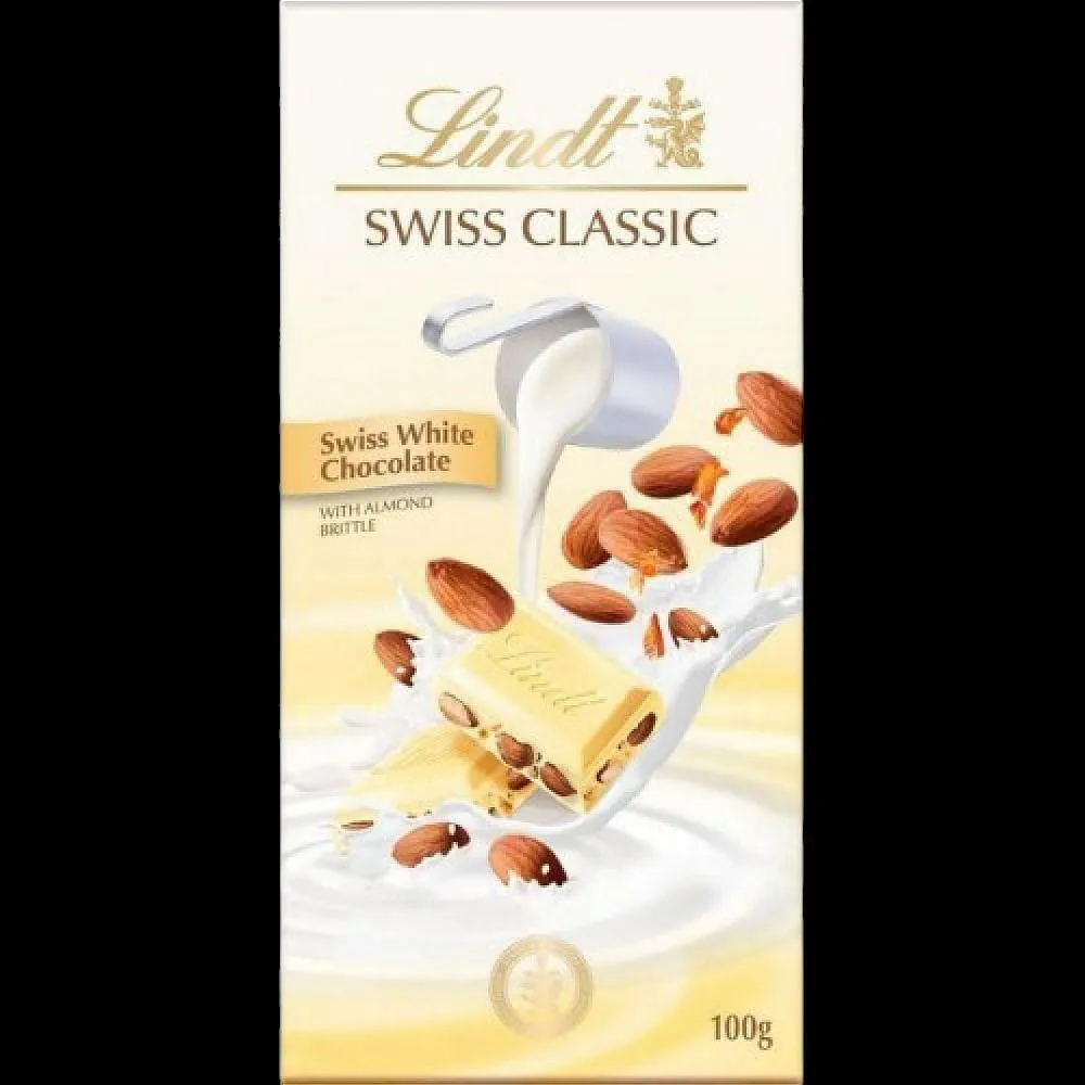 Lindt Swiss White Chocolate Almond 100G