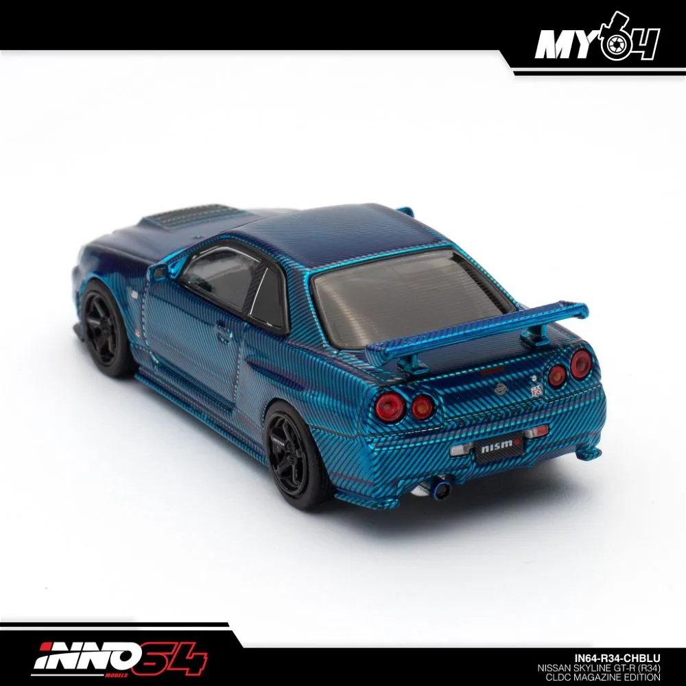 INNO64 | NISSAN SKYLINE GT-R R34 | CLDC CAR LOVERS DIECAST SPECIAL EDITION | CARBON BLUE