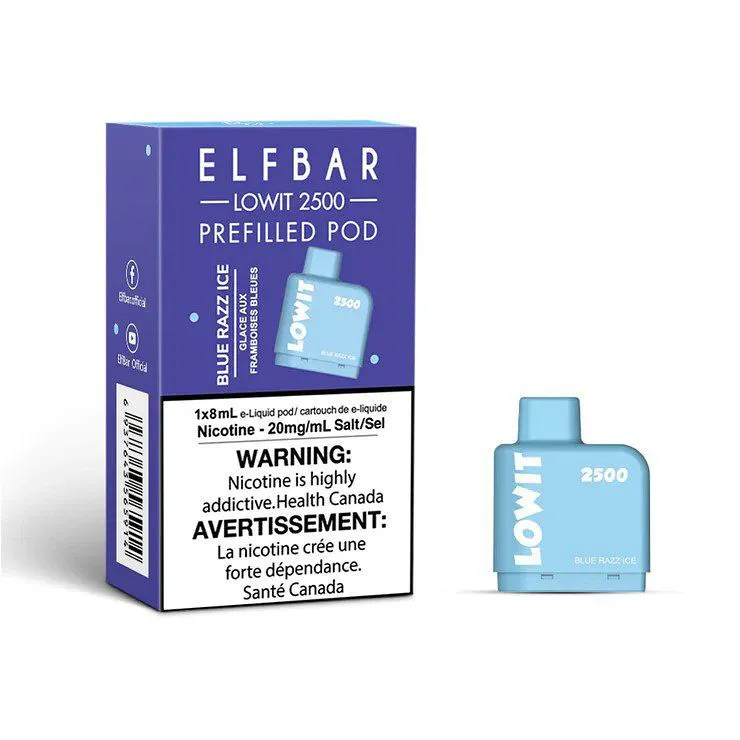 ELF BAR LOWIT 2500 PREFILLED PODS BLUE RAZZ ICE