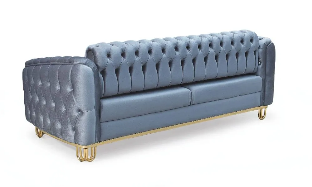 Lux Grey Chesterfield Sofa Set