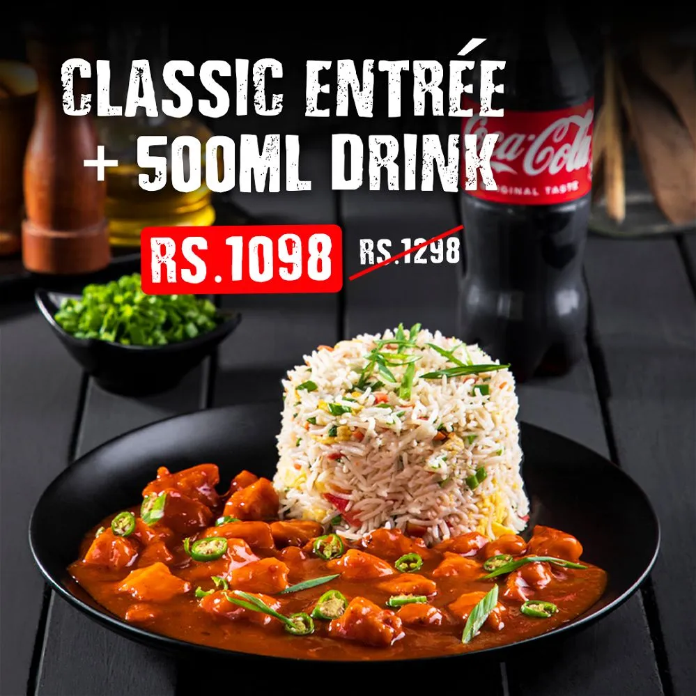 Any Classic Entree With 500ml Drink (Online Exclusive)