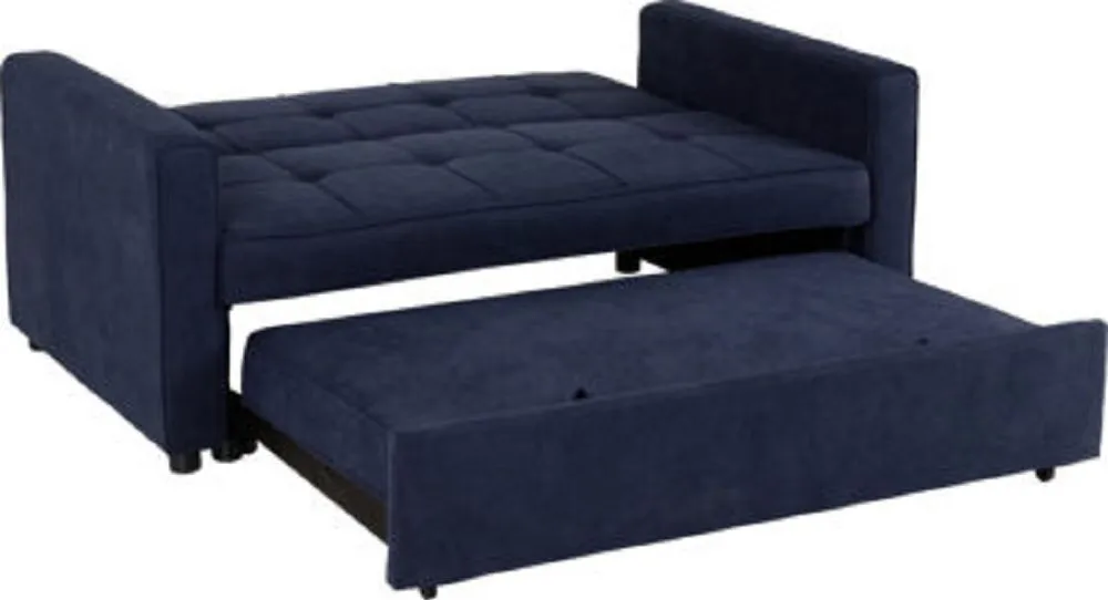 Ascot Navy Blue 2 Seater Fabric Sofa Bed