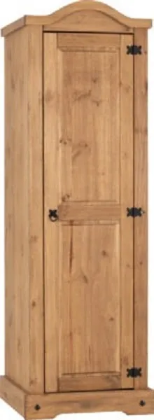 1 Door Wardrobe Distressed Waxed Pine