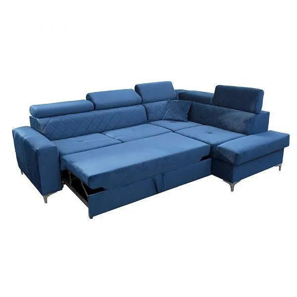 Garza Blue Corner Sofa Bed