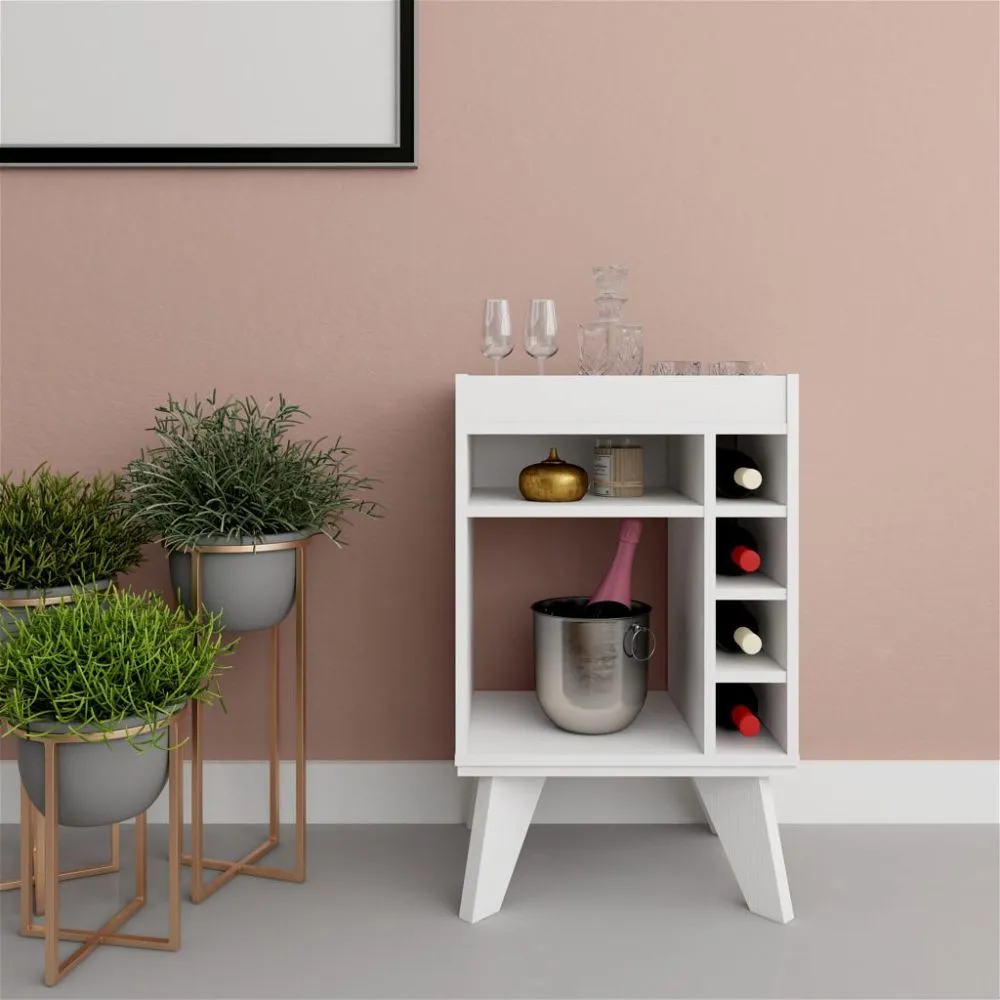 Mini Bar Side Table White