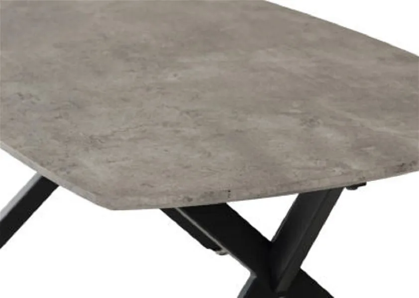 Oval Coffee Table Concrete Effect Black