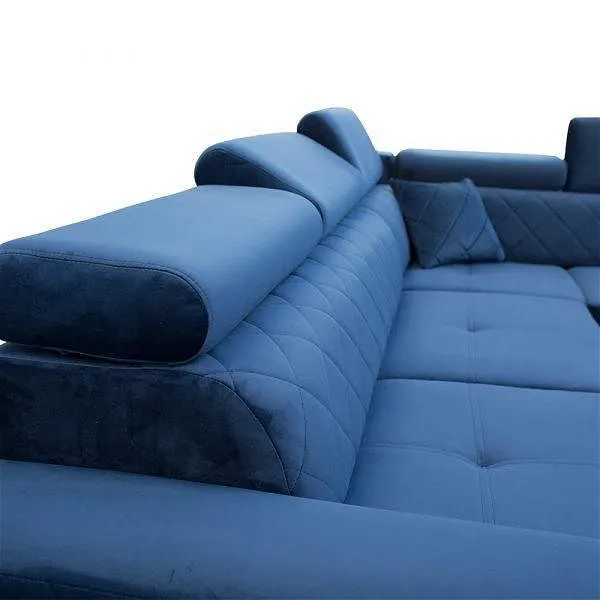 Garza Blue Corner Sofa Bed