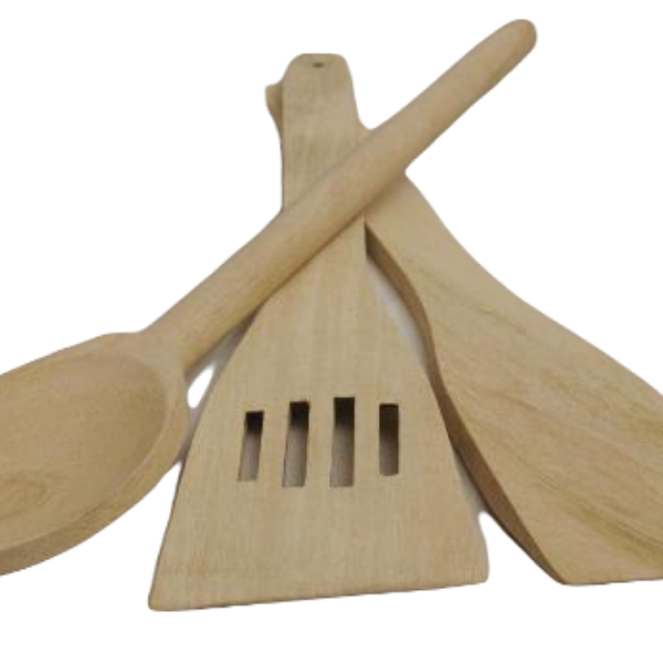 Wooden Spatula Draining And Doi Spoons Set